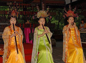 Flute players, Chengdu, China